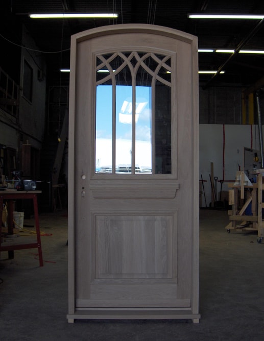 Porte extérieure en Chêne Blanc avec fenêtre spécial